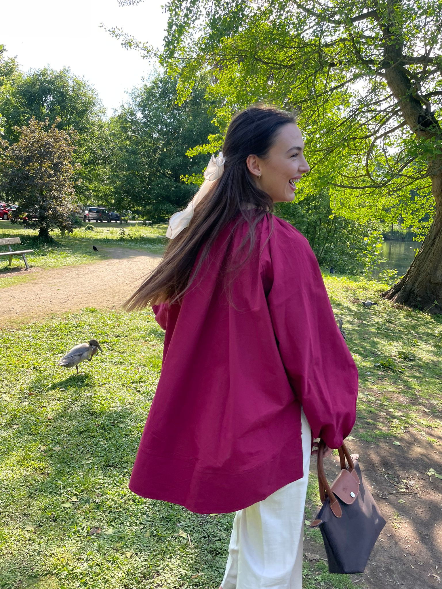 Poplin Blouse - Cherry