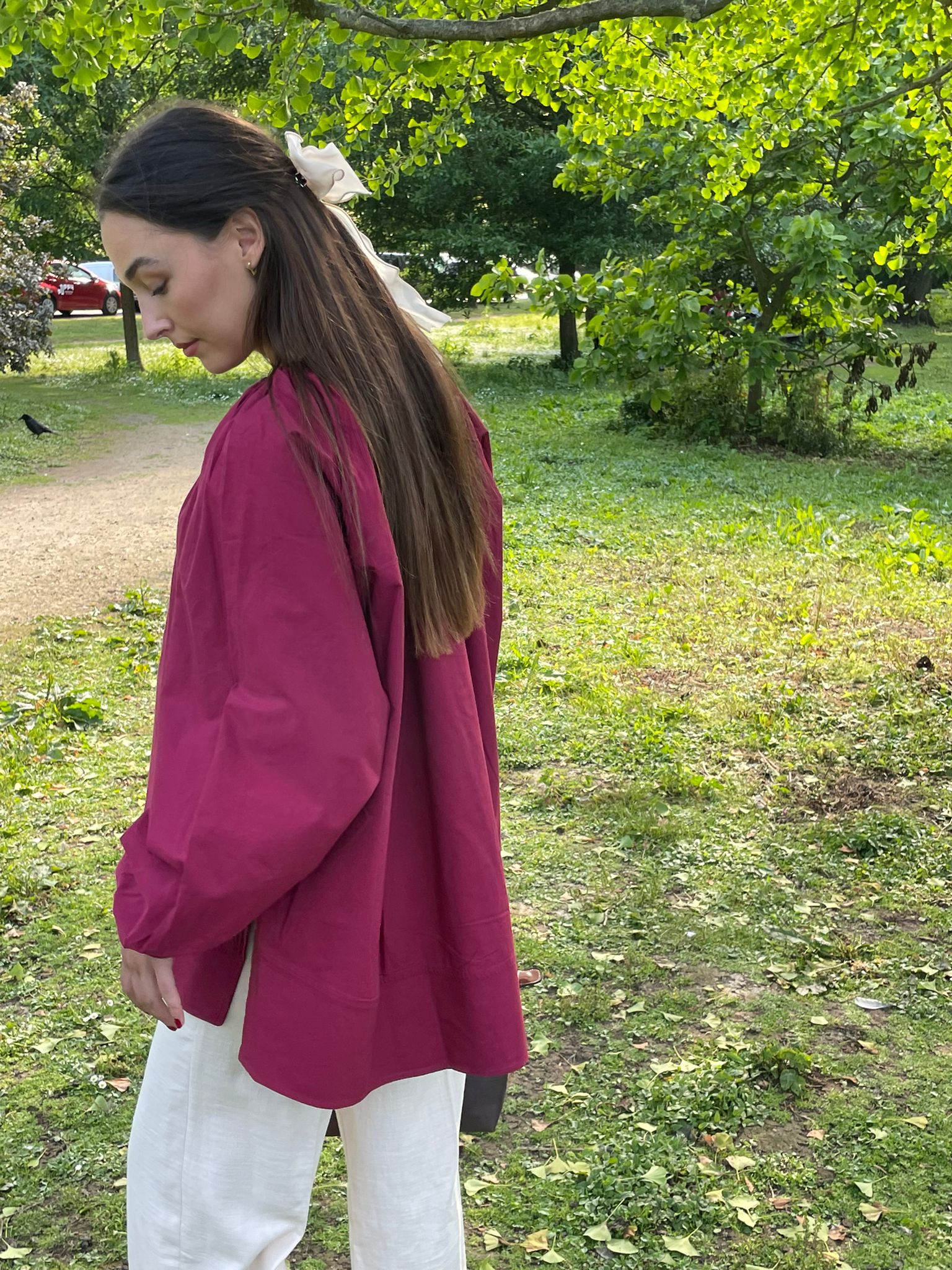 Poplin Blouse - Cherry