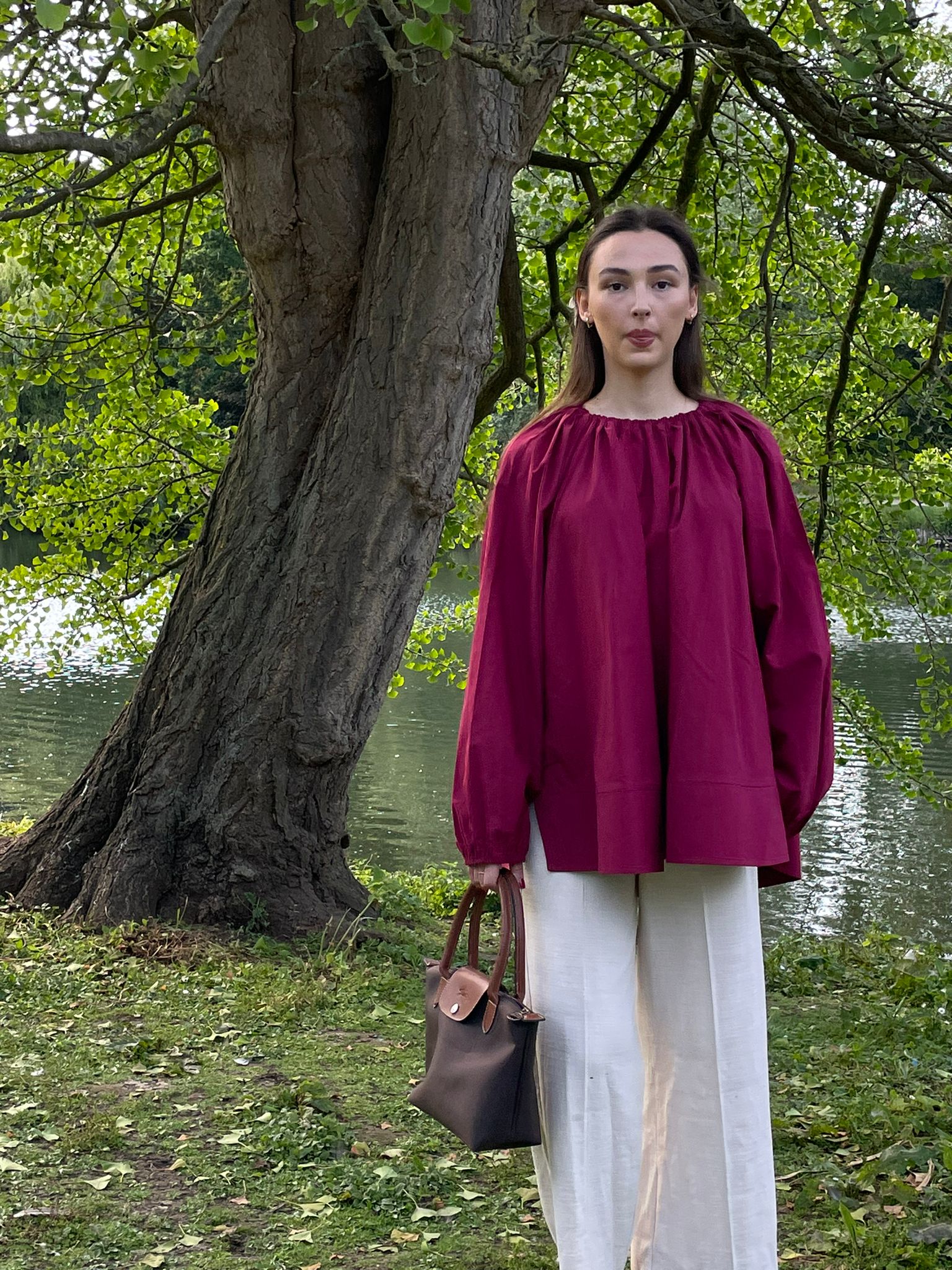 Poplin Blouse - Cherry