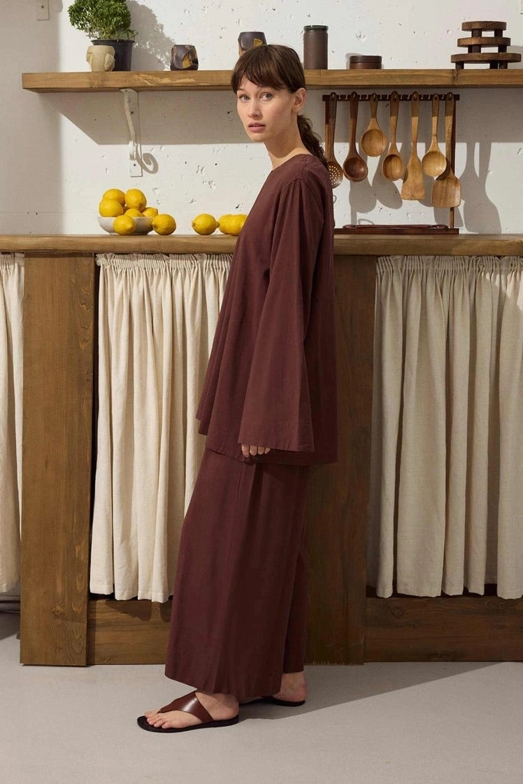 Cotton Twinset - Diepbruin