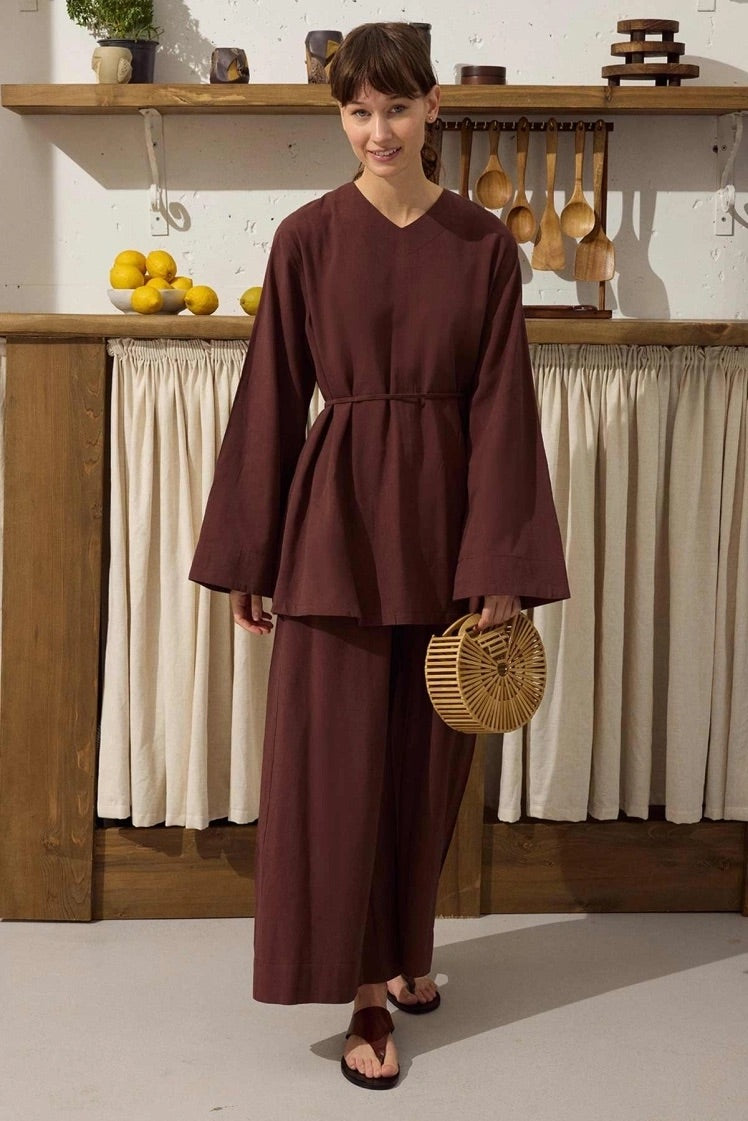 Cotton Twinset - Diepbruin