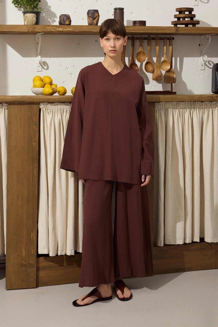 Cotton Twinset - Diepbruin