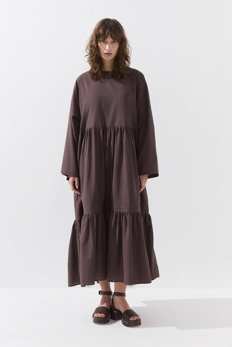 Cotton Dress - Taupe-Bruin