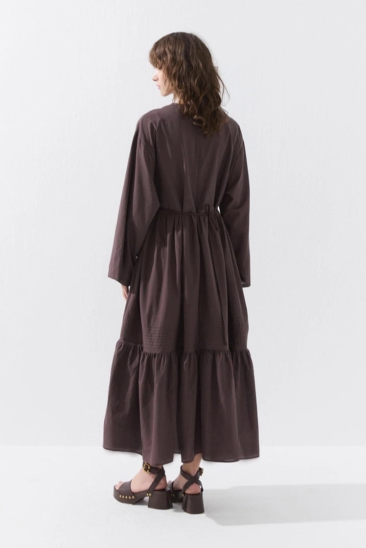 Cotton Dress - Taupe-Bruin
