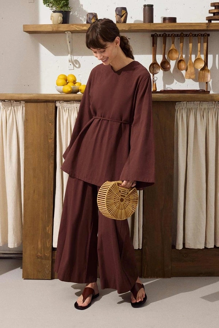 Cotton Twinset - Diepbruin