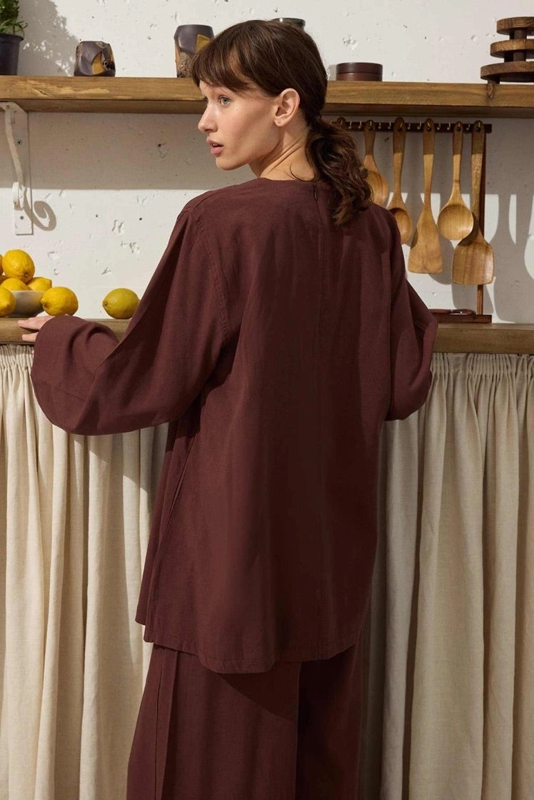 Cotton Twinset - Diepbruin