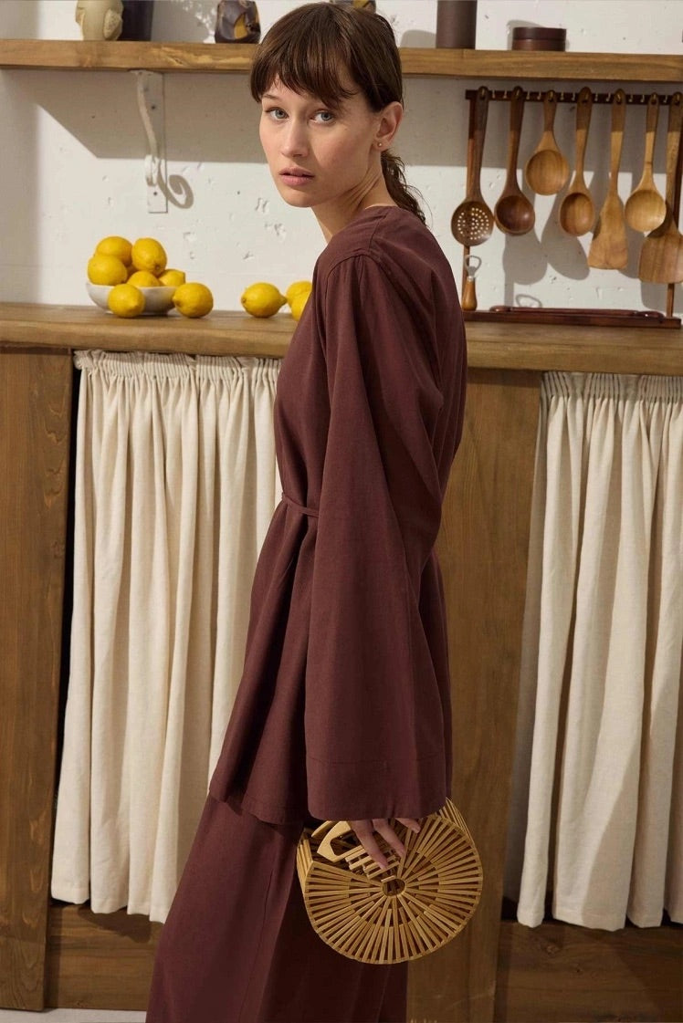 Cotton Twinset - Diepbruin