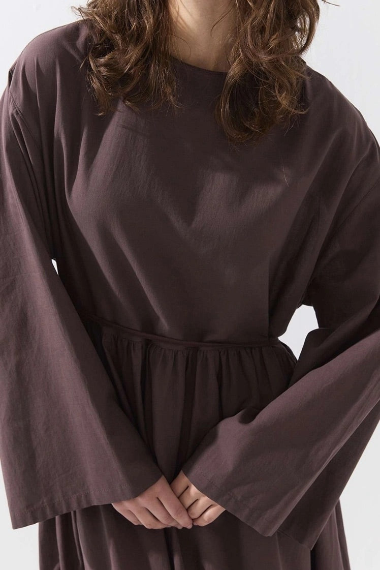 Cotton Dress - Taupe-Bruin